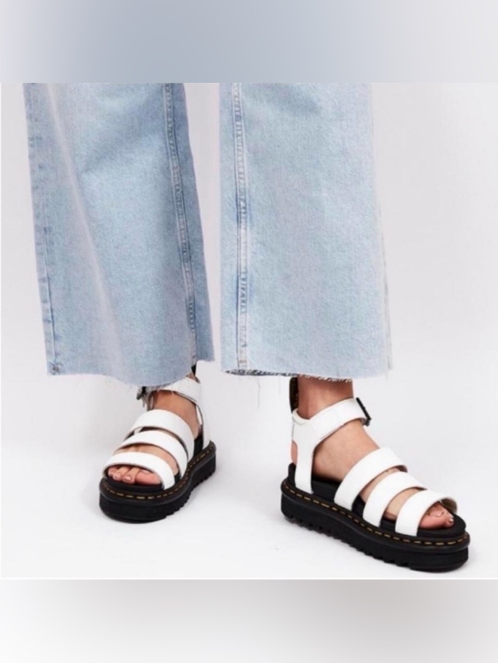 Dr Martens Blaire Quad White Leather Sandals Women’s Size US 9 / EU 41 / UK 7